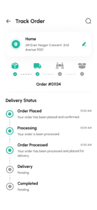 Track order — DailyMart screen